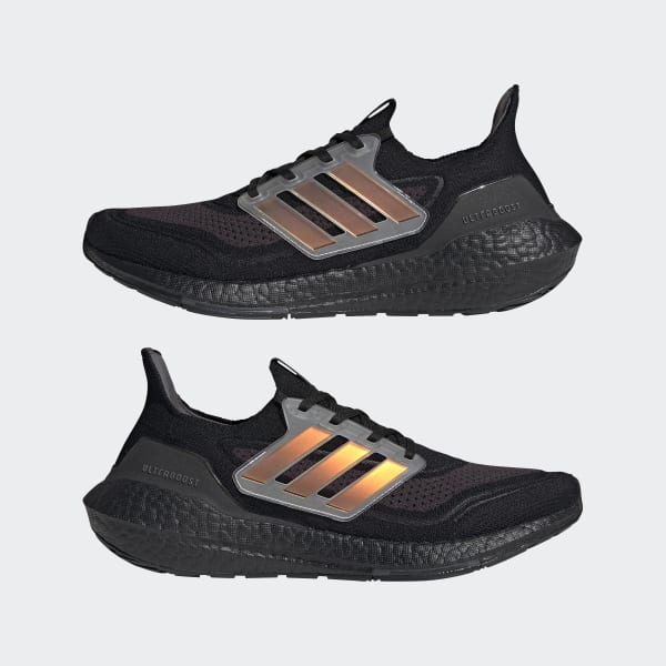 Adidas Ultraboost 21 Mens 9.5 Black Carbon Athletic Running Sneaker Shoes  FY3952 