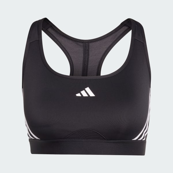 Black Train Medium Support 3stripes Bra
