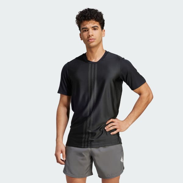 Black HIIT Workout 3-Stripes Tee
