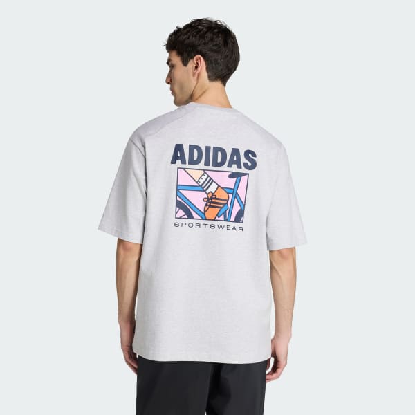 Grey ANIMAL POP BIKE GRAPHIC T-SHIRT