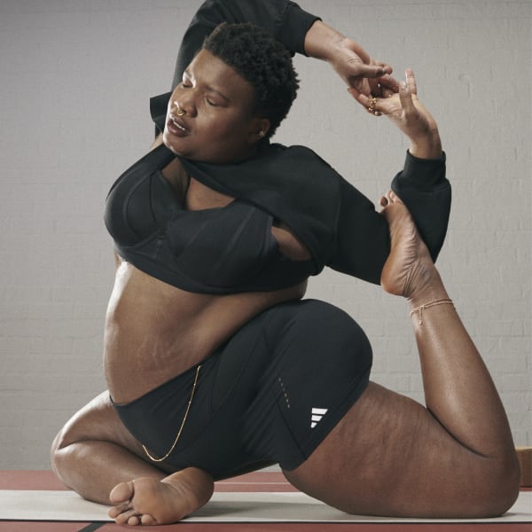 adidas Collective Power Yoga Studio Short Leggings (Plus Size) - Black