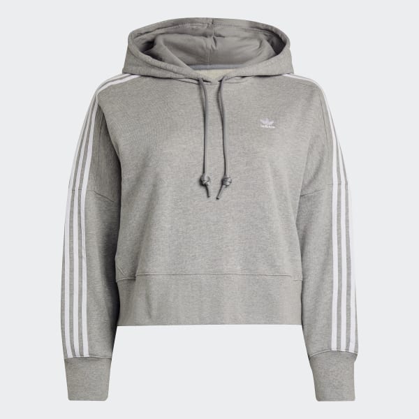 Grey cropped adidas hoodie clearance