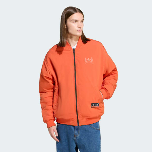 Grey ADIDAS ORIGINALS & THE ALL BLACKS REVERSIBLE TEAM BOMBER JACKET