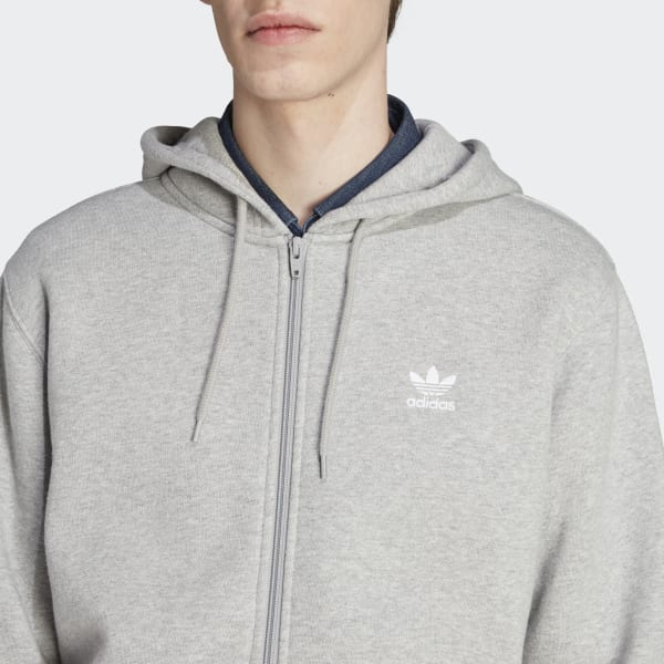 Lifestyle US Trefoil Grey Hoodie Men\'s Full-Zip adidas | | adidas - Essentials