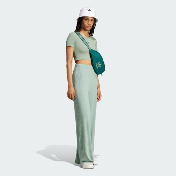 Verde Pantalón Essentials Wide Rib