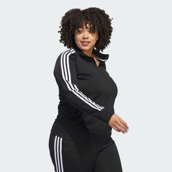 adidas Essentials Warm-Up Tricot Slim 3-Stripes Track Jacket (Plus Size) -  Black | Women's Training | $55 - adidas US