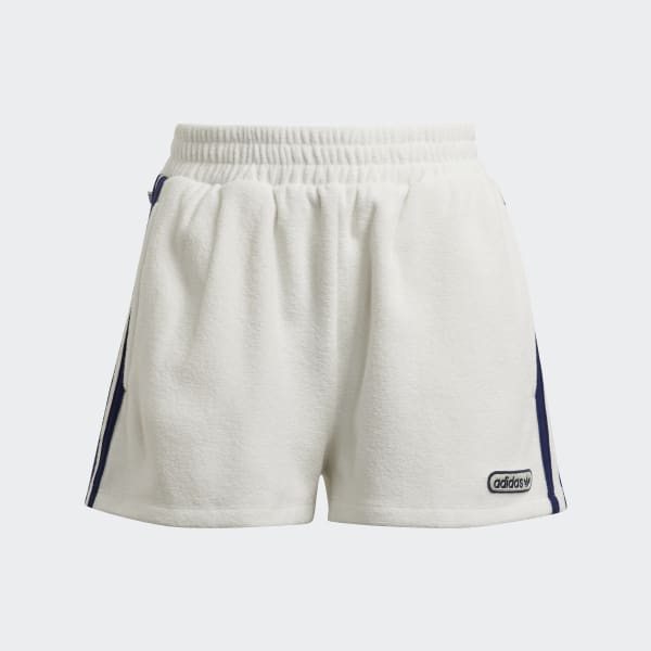 Blanco Shorts Tejido de Rizo Corte Alto ID037