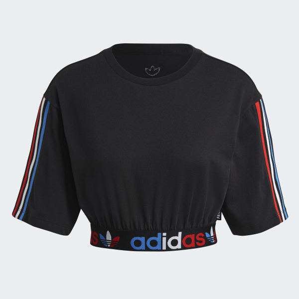 Preto T-shirt Curta Primeblue Tricolor Adicolor