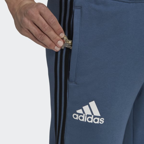Blue All Blacks Rugby 3-Stripes Sweat Tracksuit Bottoms IXR98