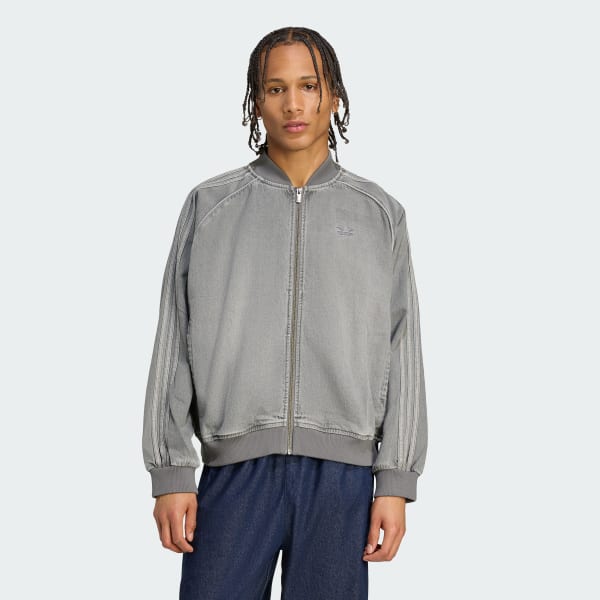 Grey SST Adicolor Loose SST Denim Black Wash Jacket