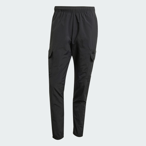 Black Trefoil Essentials Woven Cargo Tracksuit Bottoms