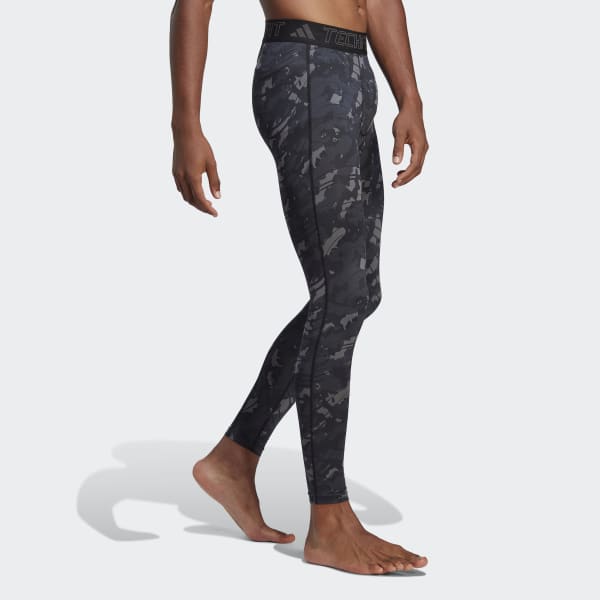Svart Techfit Allover Print Training Tights