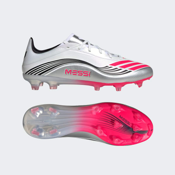 Wit F50 Messi Firm Ground Voetbalschoenen