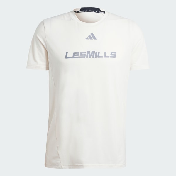 สีขาว เสื้อยืดพิมพ์ลาย Les Mills