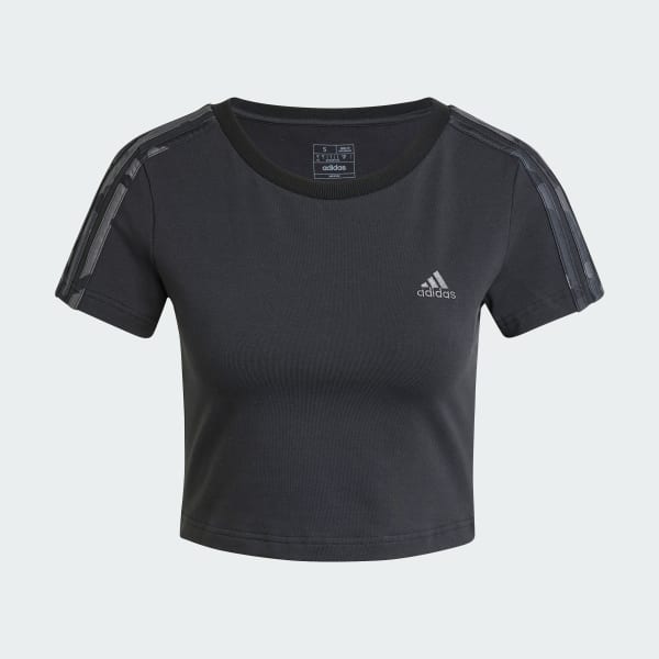 Czerń Koszulka Essentials 3-Stripes Camo Print Baby