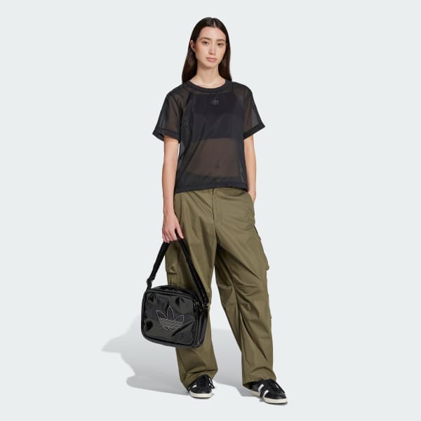 Sort Adicolor Sheer 3-Stripes T-shirt