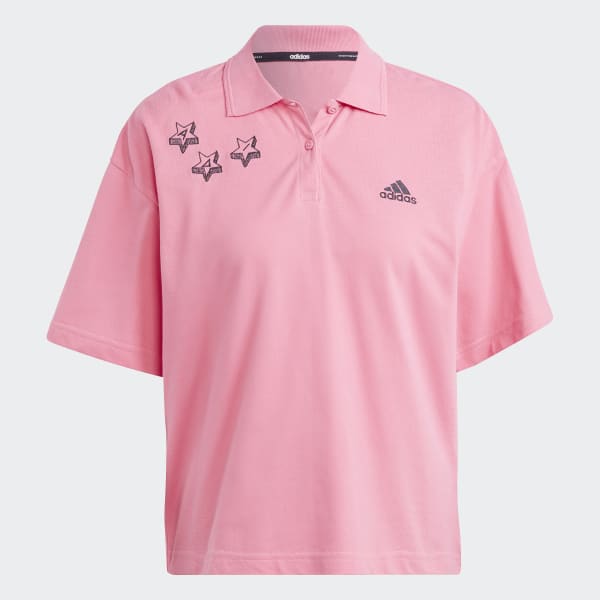 adidas Scribble Embroidery Polo Shirt Pink adidas Malaysia