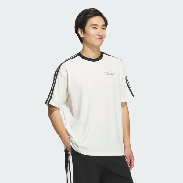 White LOOSE FIT 그래픽 남성 티1