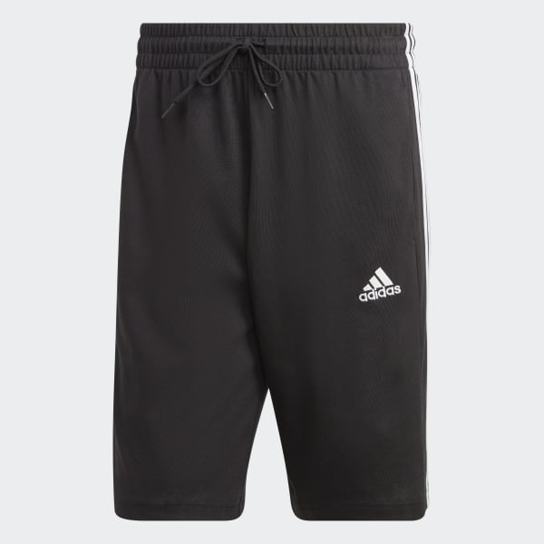 Preto Shorts Malha Simples Essentials 3-Stripes