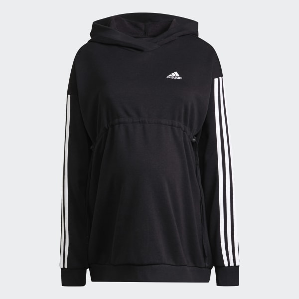 Preto Moletom Capuz Essentials Cotton 3-Stripes (Gestante)