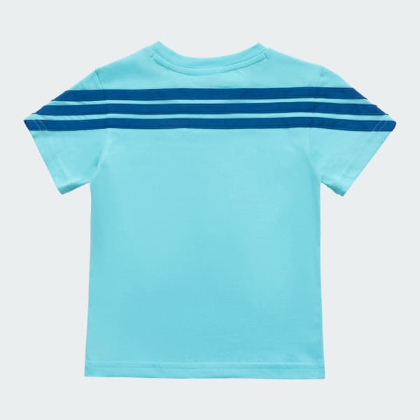 Turquoise Performance 3 Stripes T-shirt Set Kids