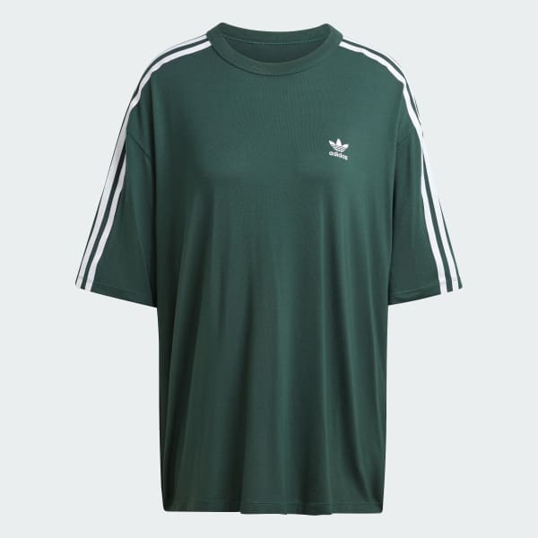 Green 3-Stripes Oversized Tee