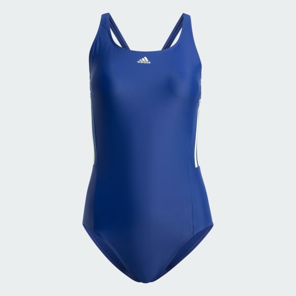 adidas Mid 3 Stripes Swimsuit Blue adidas UK