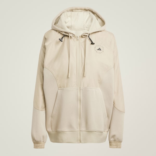 Beige 스텔라 머티리얼 믹스 풀집 후디