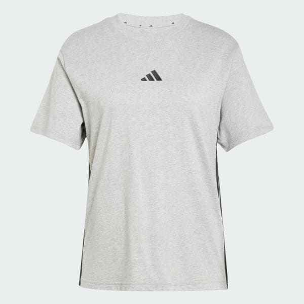 Grey Essentials 3-Stripes Cotton Tee