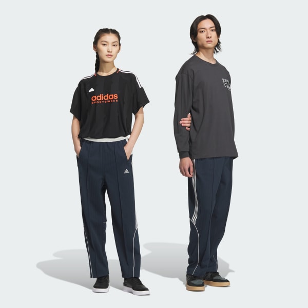 ブルー BYD3S ルーフィット ジャカードニット オープンヘムトラックパンツ（ジェンダーニュートラル）