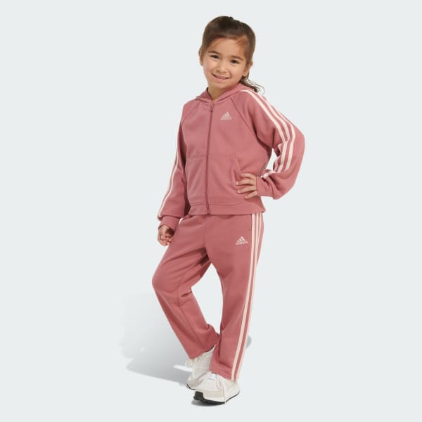 adidas Hooded Fleece Jacket Pant Set Kids - Pink | Free