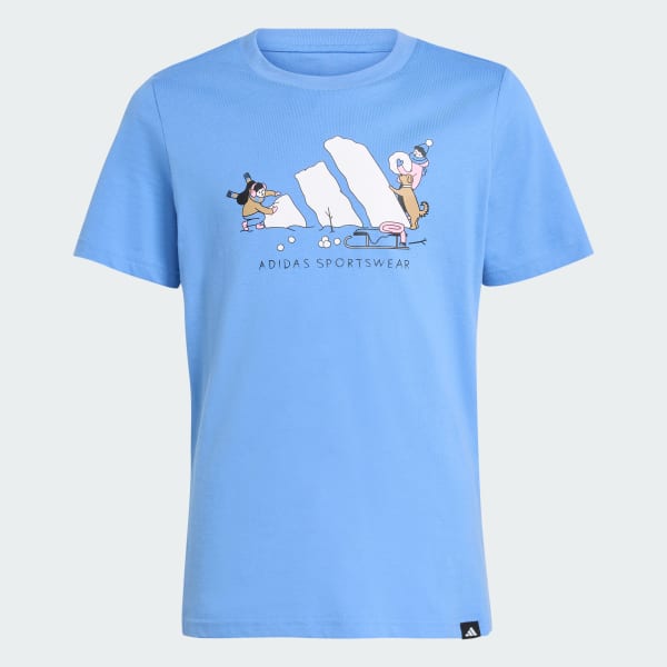 Bleu Winter Sports Graphic T-Shirt Kids