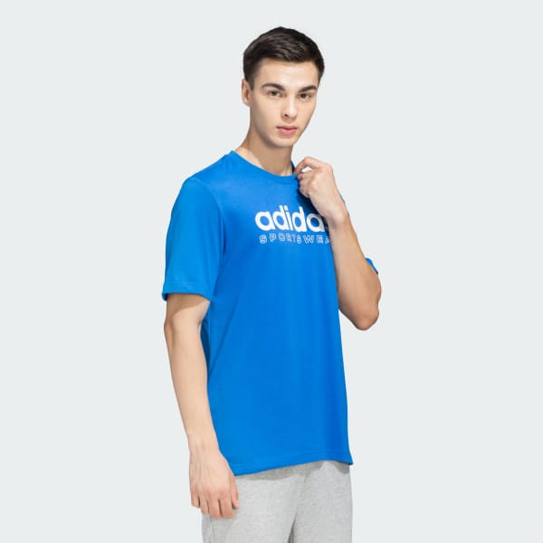 Blue Linear Graphics Tee