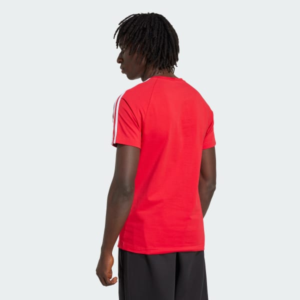 สีแดง เสื้อยืดรัดรูป adidas Originals Adicolor Trefoil