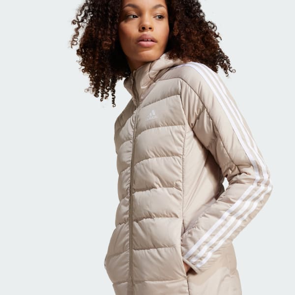 Essentials 3 Stripes Light Down Hooded Parka