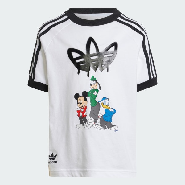 希少 adidas×Disneyコラボ ミッキ ディズニー 長袖 白 ロンT