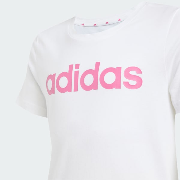 adidas Essentials Linear Logo Cotton Slim Fit Tee White adidas