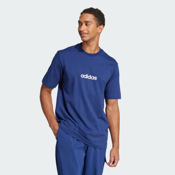 modrá Tričko Essentials Linear Single Jersey 