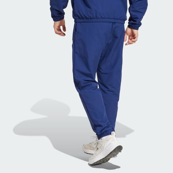 Azul Pantalón tejido con logo pequeño Essential