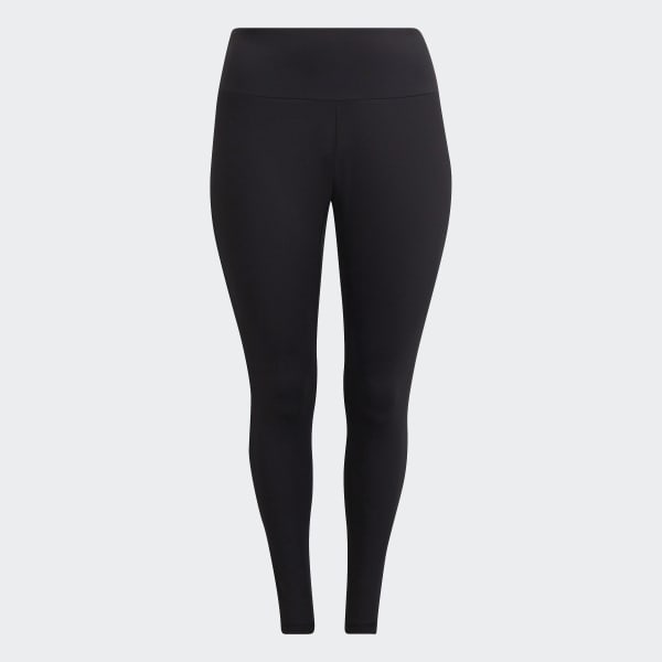 Preto Leggings de Cintura Subida para Ioga Essentials (Plus Size)