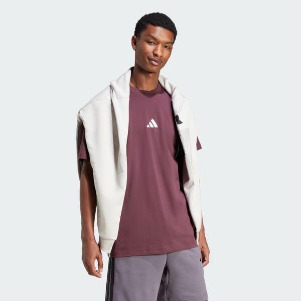 Granate Polera Essentials Single Jersey 3 Tiras