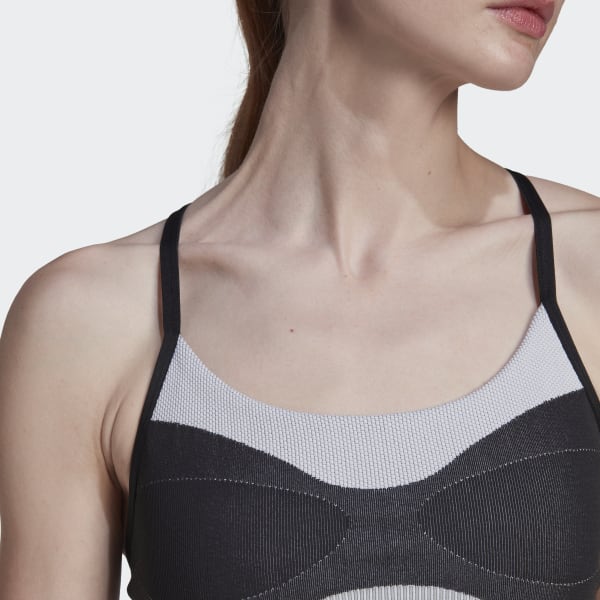 Schwarz adidas by Stella McCartney TrueStrength Yoga Knit Light-Support Sport-BH S3944