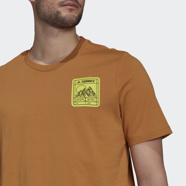 Brown Terrex Patch Mountain Graphic T-Shirt AV574