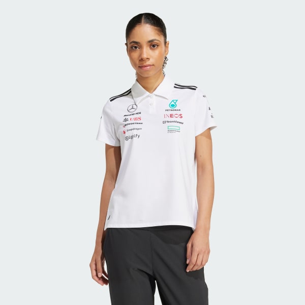 blanc POLO D'ÉQUIPE MERCEDES - AMG PETRONAS FORMULA ONE