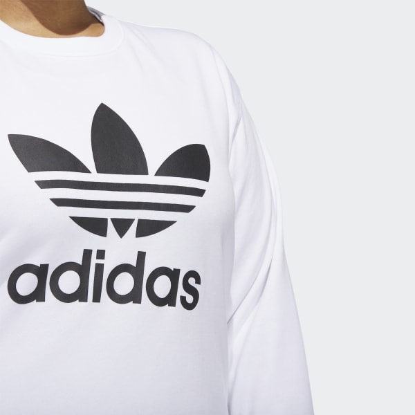 Adidas trefoil white sales crew neck sweatshirt