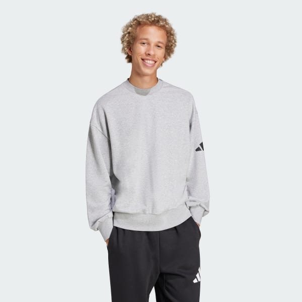 Grigio Felpa Essentials Loose Fit 3 Bar Logo