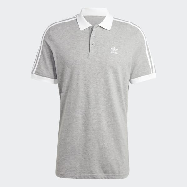 adidas Originals Stripe Polo Gris - Vêtements T-shirts & Polos