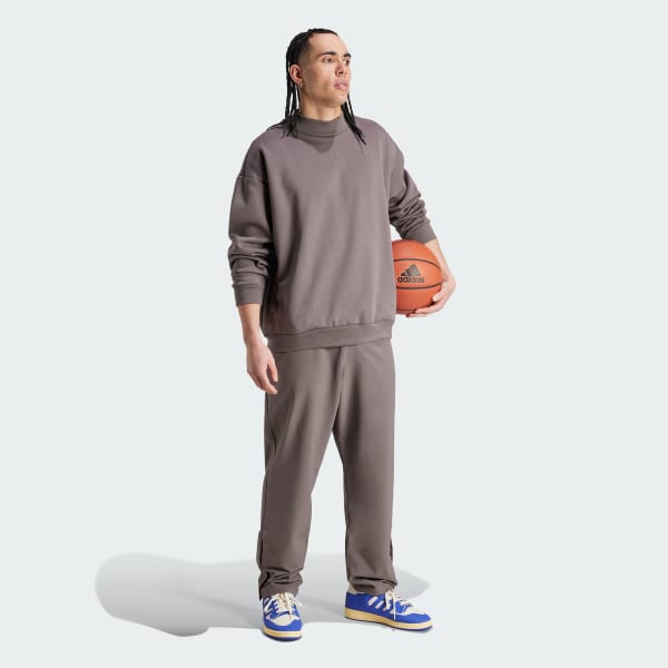 Brązowy Spodnie adidas Basketball Snap