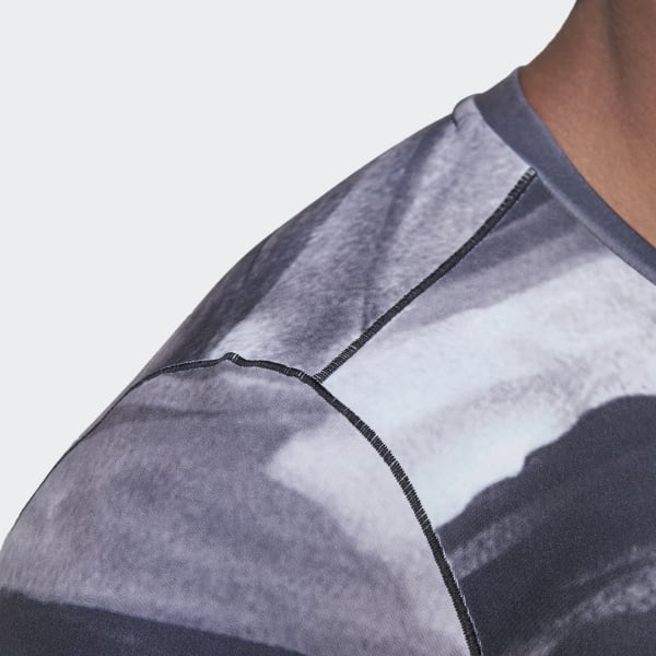 Multicolore T-shirt d'entraînement à manches longues imprimé intégral Yoga WW134