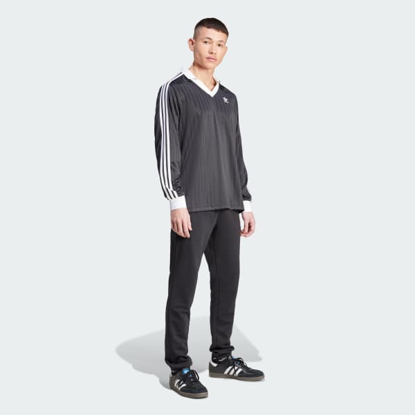 アディダス アディカラー ピケ サッカー長袖Tシャツ - ブラック